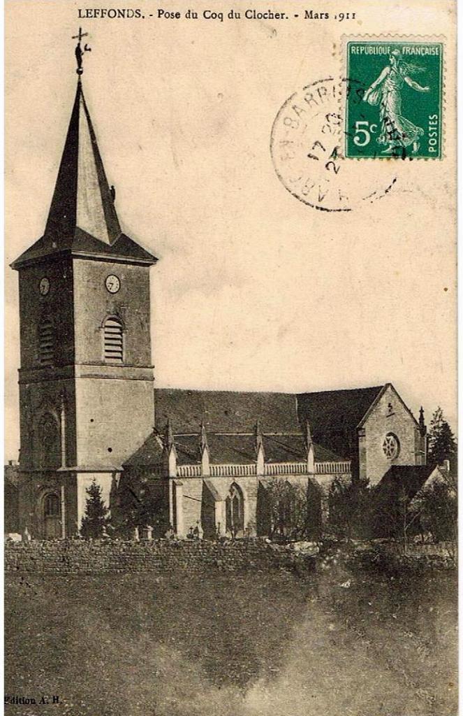 Pose du coq du clocher mars 1911